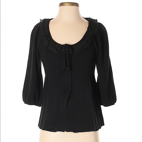 Anthropologie Sweaters - Anthropologie Knitted Knotted Black cardigan Small